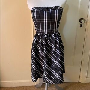 Plaid Strapless Dress